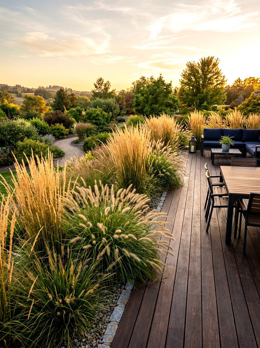 Ornamental grasses - 30 deck border planting ideas