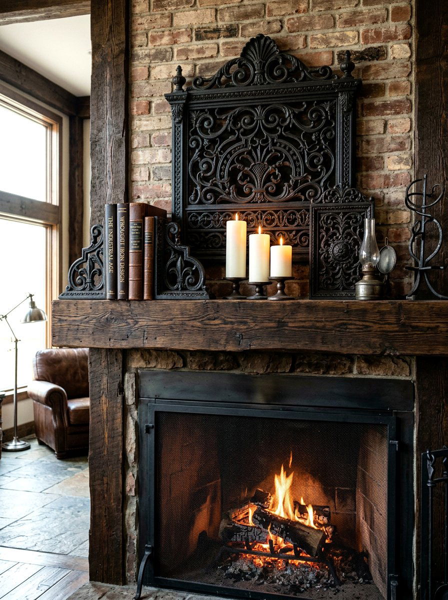 Ornate Cast Iron - 30 vintage mantel styling ideas