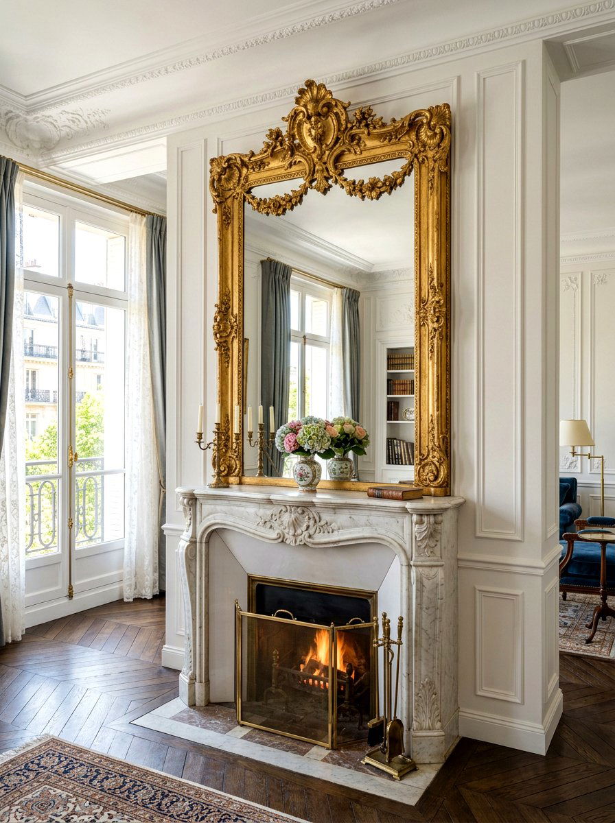 Ornate French Gold Mirror - 30 antique mirror wall ideas