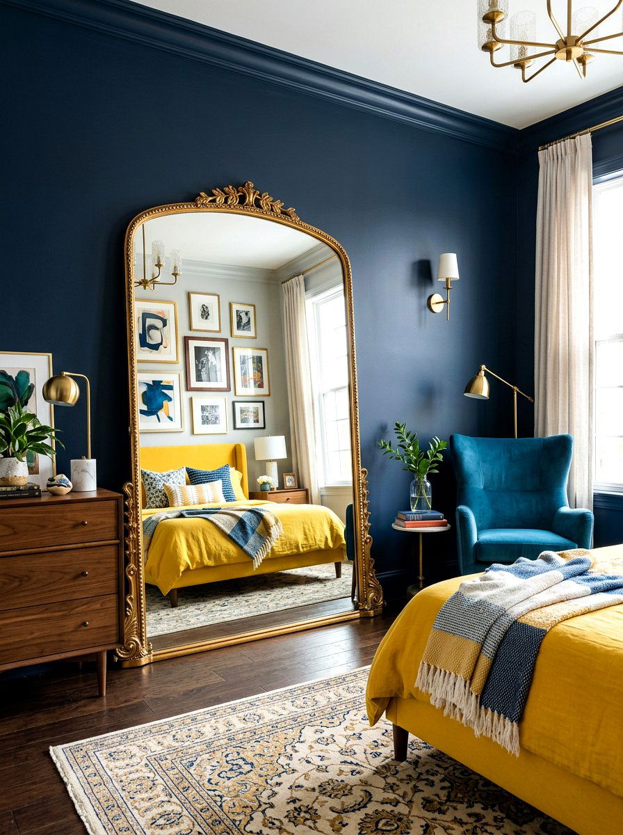 Ornate Gilt Mirror - 30 maximalist bedroom ideas