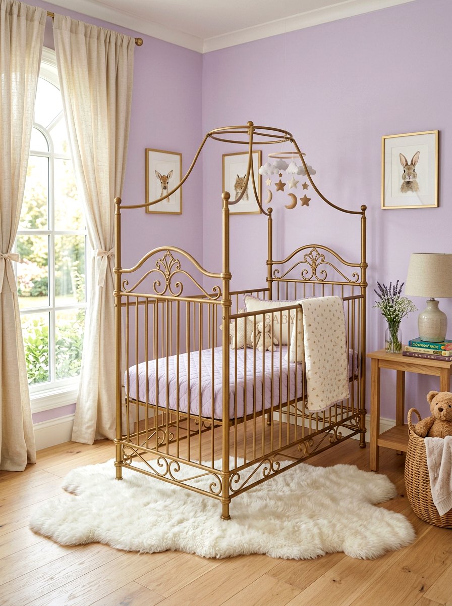 Ornate Iron Crib Nursery - 30 French nursery decor ideas