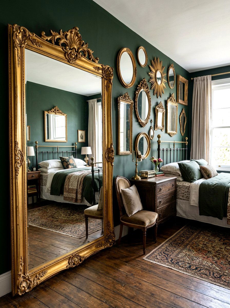 Ornate Mirror Decoration - 30 dark academia bedroom ideas