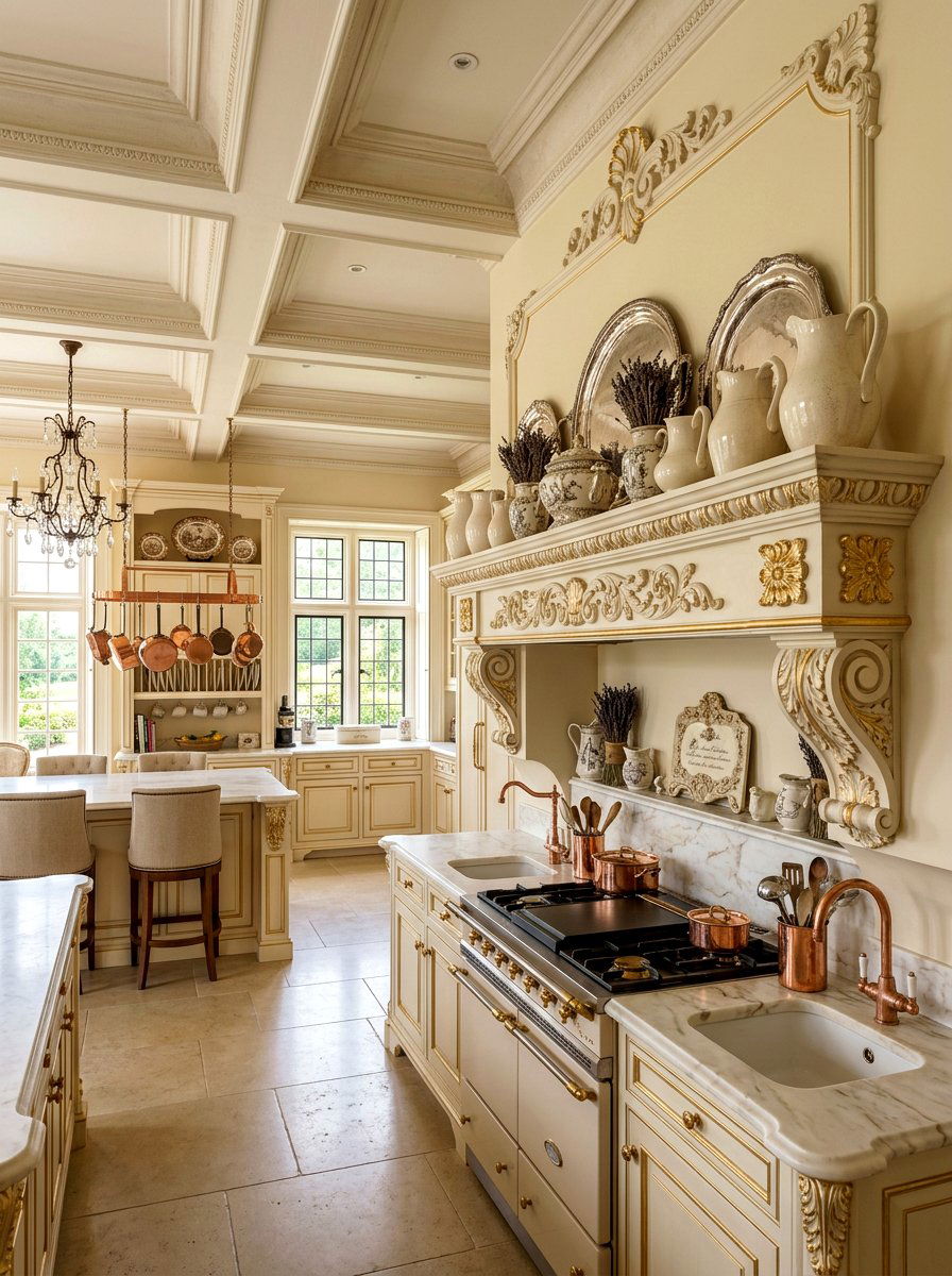 Ornate Plaster Corbel Shelf - 30 French cottage kitchen shelf ideas
