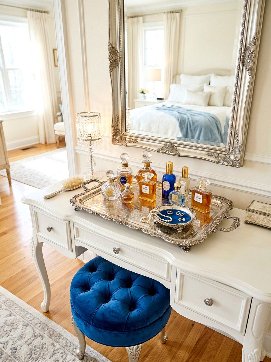 Ornate Silver Tray - 30 thrifted home decor ideas