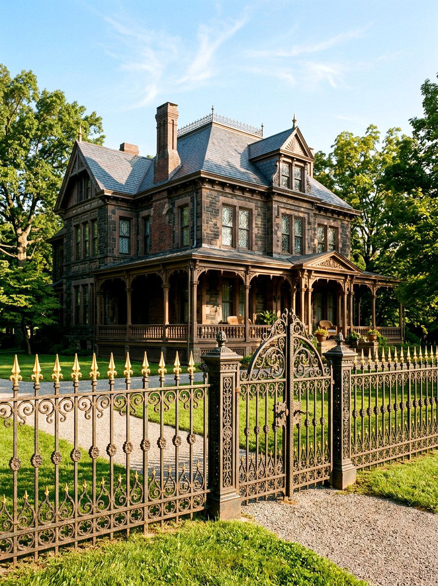 Ornate Victorian Iron Fence - 30 metal fence ideas