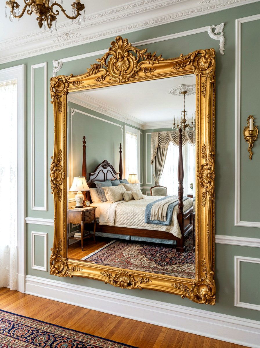 Ornate Victorian Mirror - 30 frilly bedroom ideas