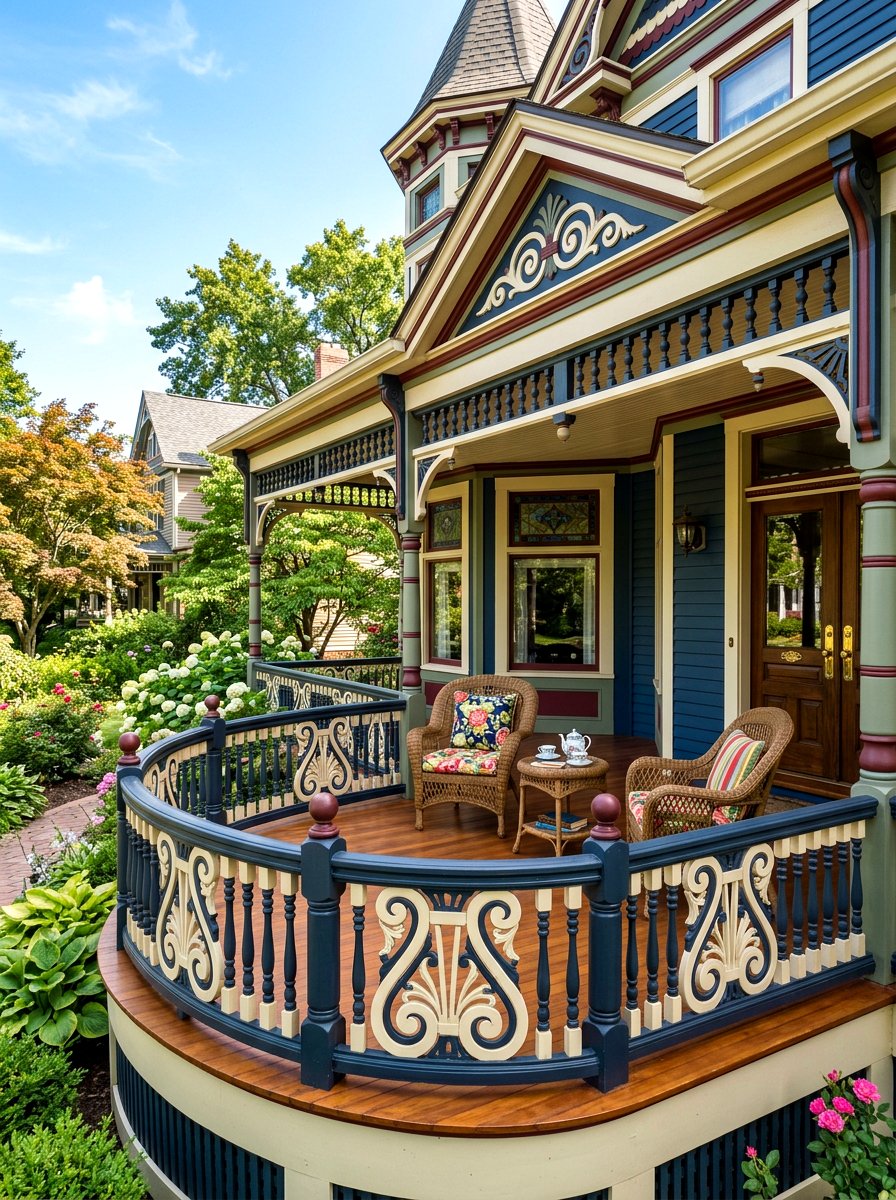 Ornate Victorian Railing - 30 outdoor stair railing ideas