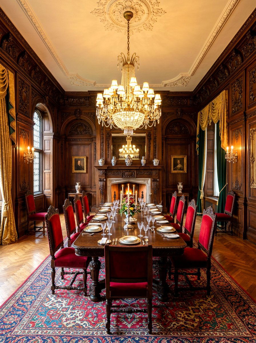Ornate Victorian wall panels - 30 dining room wall molding ideas