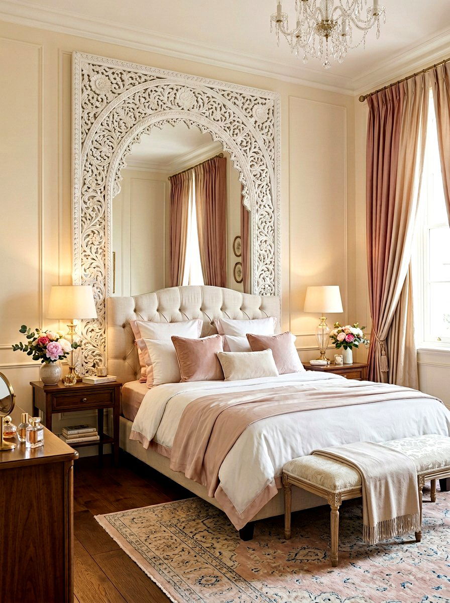 Ornate arched mirror bedroom - 30 arched mirror decor ideas