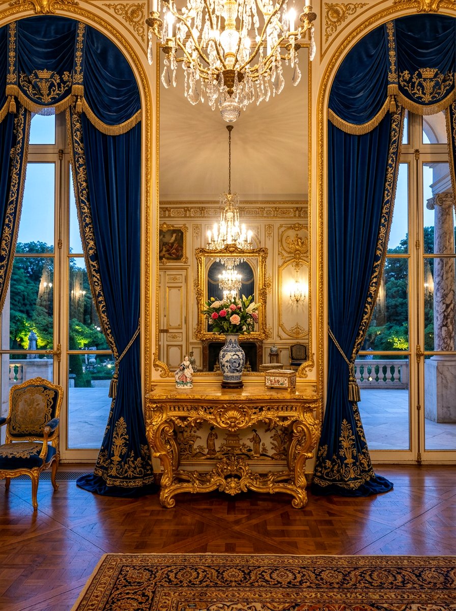 Ornate gold chinoiserie console table - 30 chinoiserie table ideas
