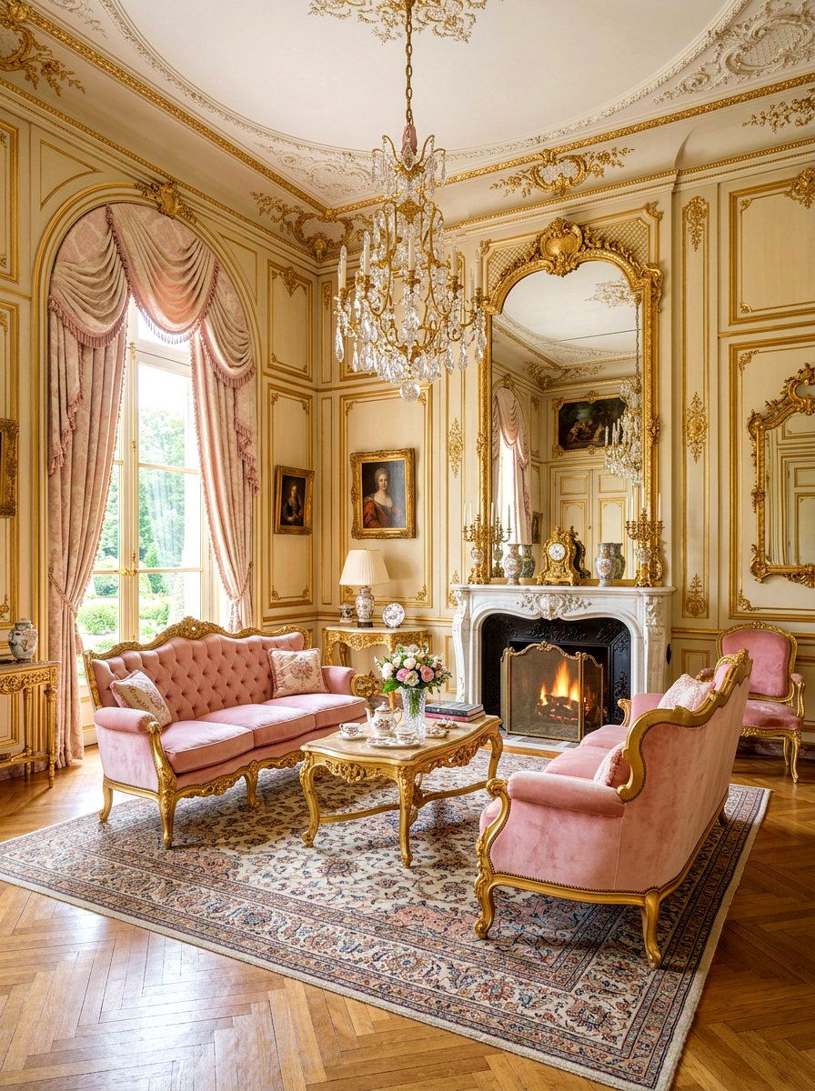 Ornate rococo living room - 30 spring refresh decor ideas