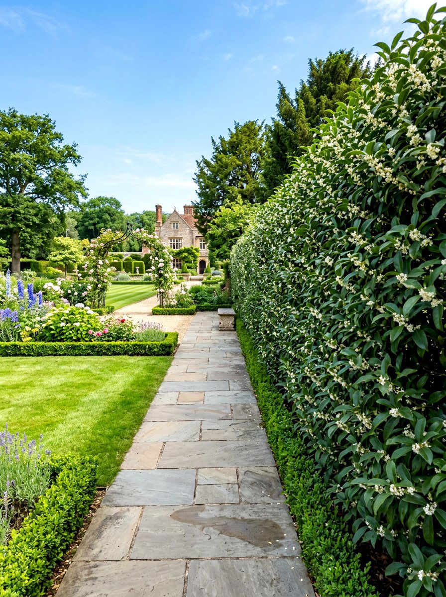 Osmanthus Fragrans Hedge - 30 fragrant pathway ideas