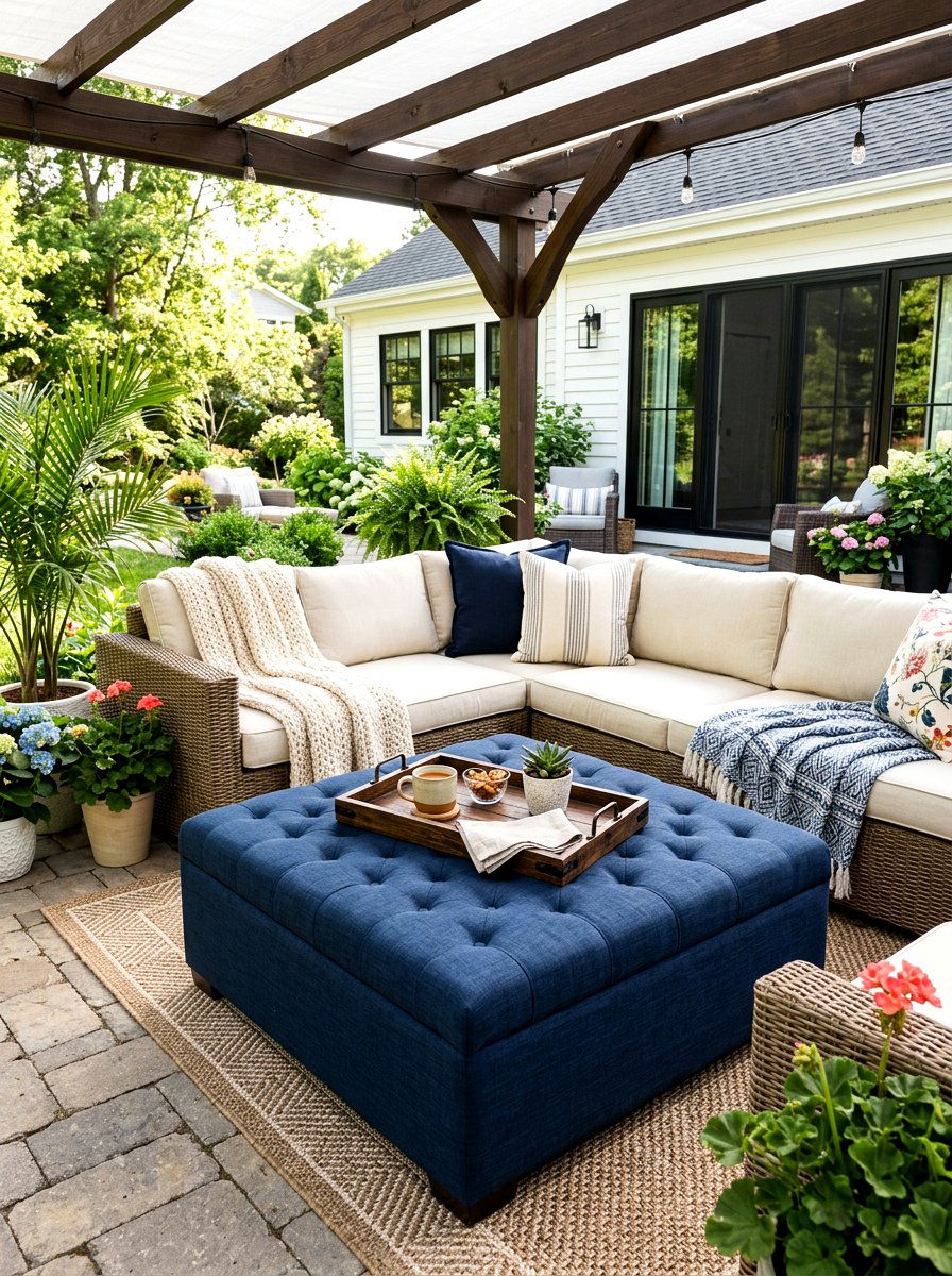 Ottoman Style Coffee Table - 30 outdoor coffee table ideas