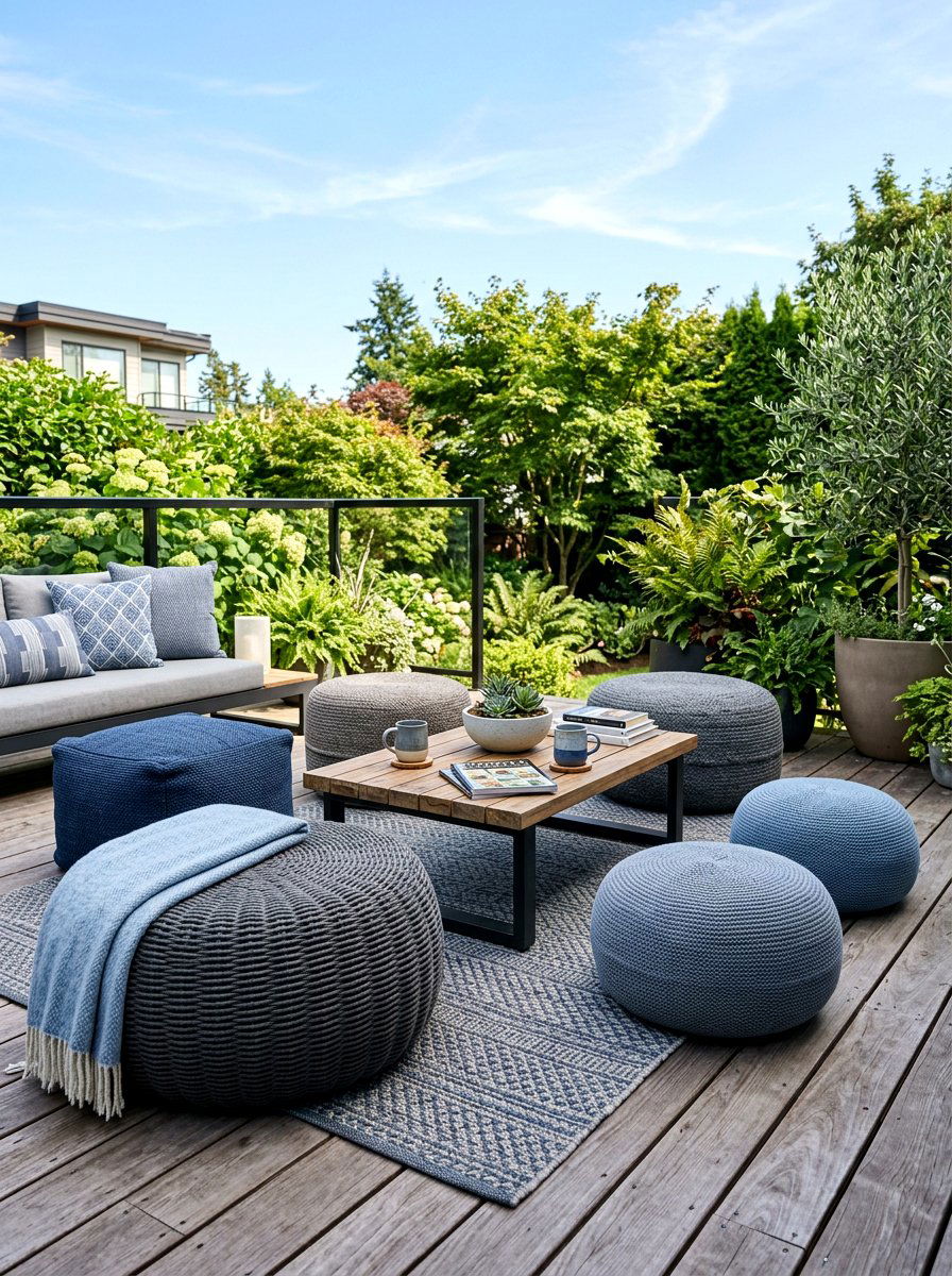 Ottoman and pouf seating - 30 patio furniture ideas