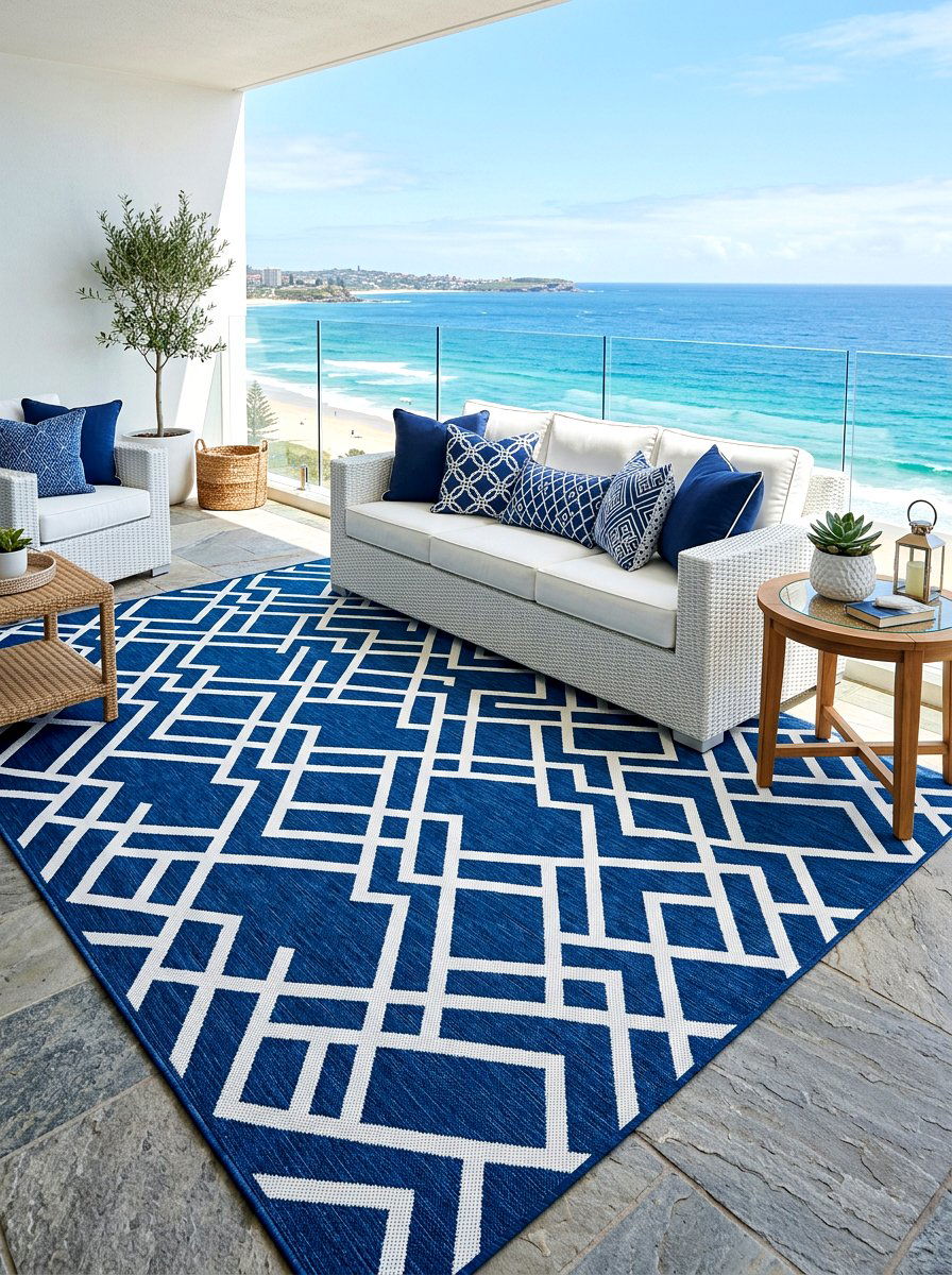 Outdoor Area Rug - 30 apartment patio ideas