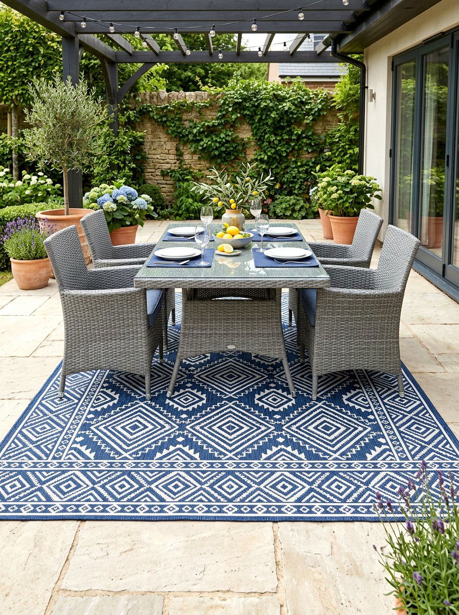 Outdoor Area Rug - 30 backyard patio ideas