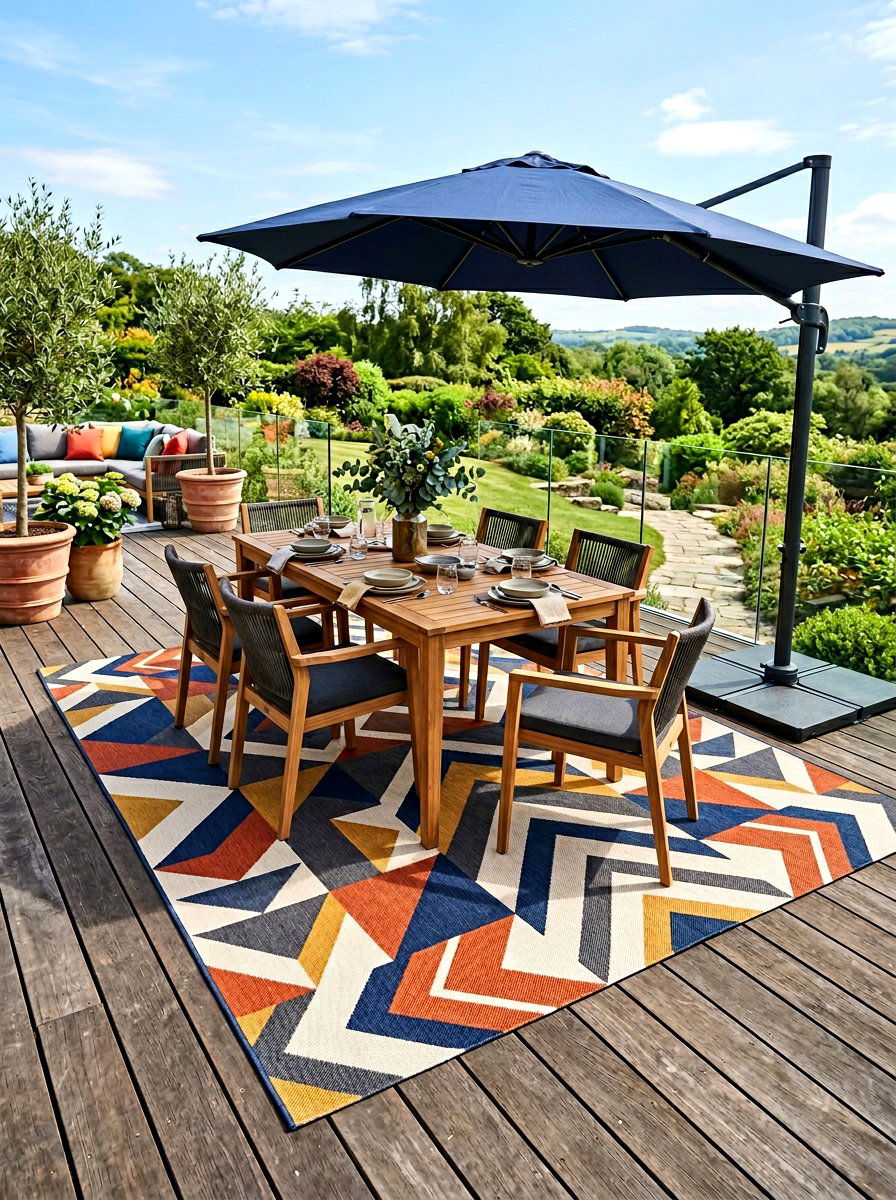 Outdoor Area Rug - 30 budget deck ideas