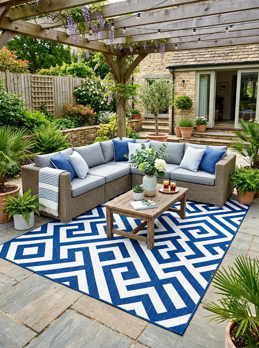 Outdoor Area Rug - 30 entertainer backyard ideas