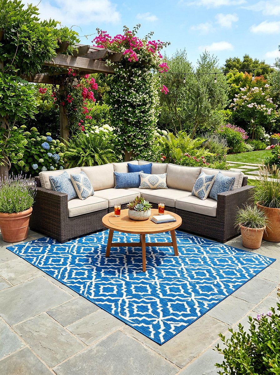 Outdoor Area Rug - 30 outdoor garden decor ideas