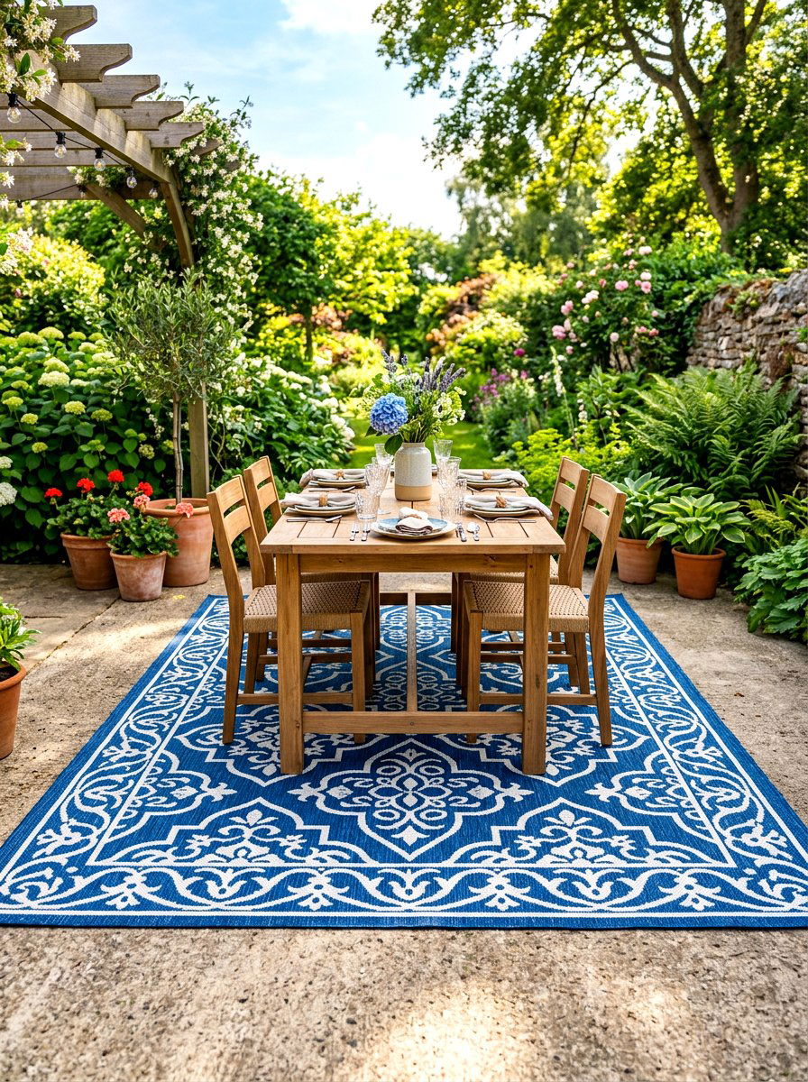 Outdoor Area Rug - 30 al fresco dining ideas