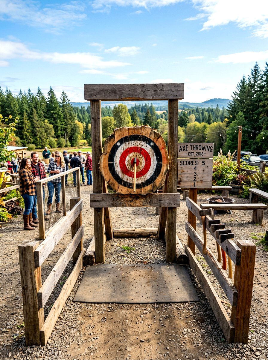 Outdoor Axe Throwing Target - 30 backyard game area ideas
