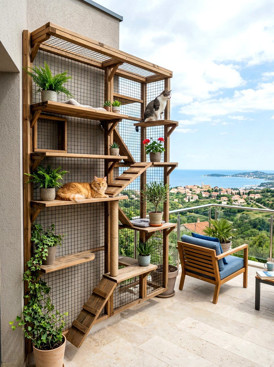 Outdoor Balcony Cat Shelf Wall - 30 cat shelf wall ideas