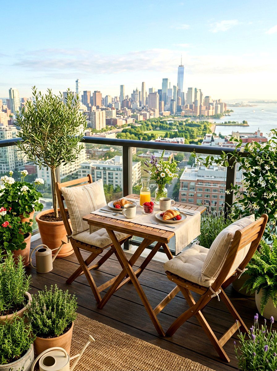 Outdoor Balcony Dining Set - 30 compact apartment dining ideas