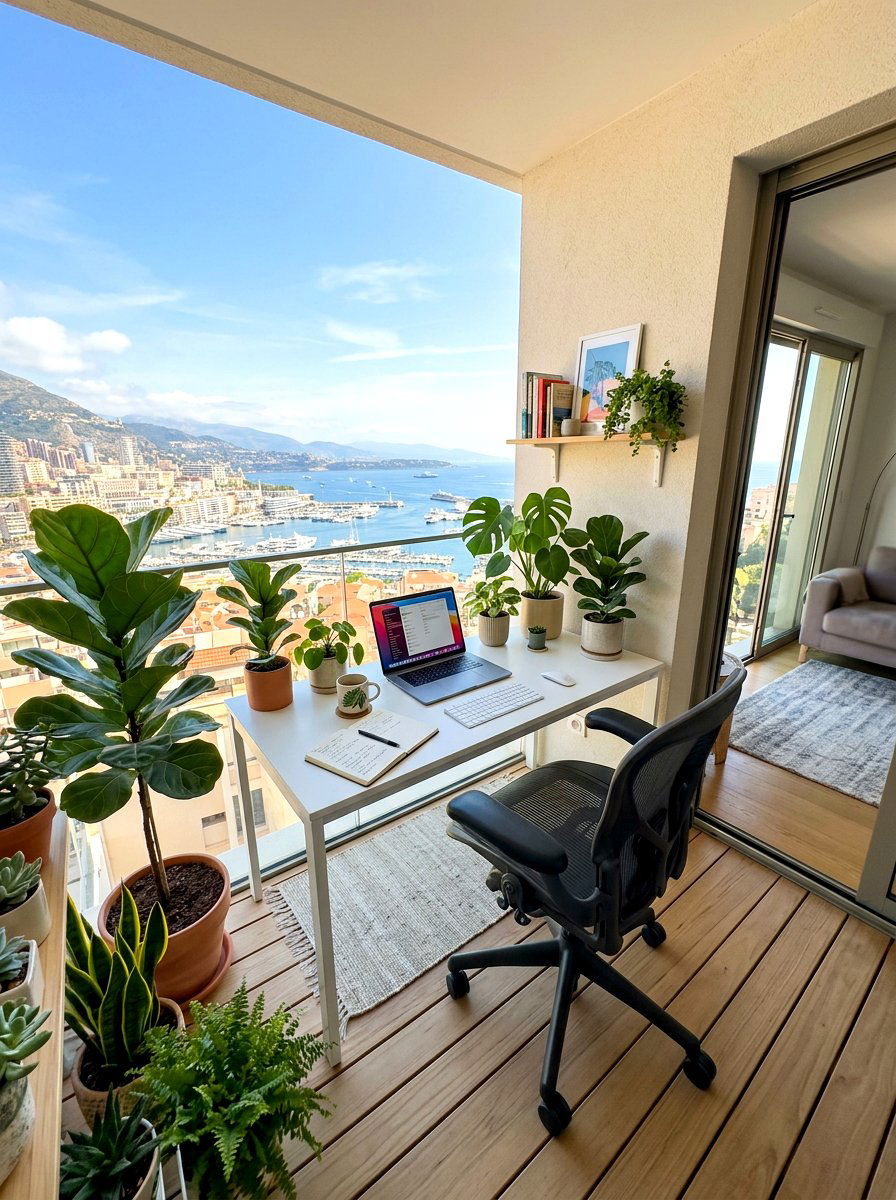 Outdoor Balcony Office - 30 urban balcony ideas