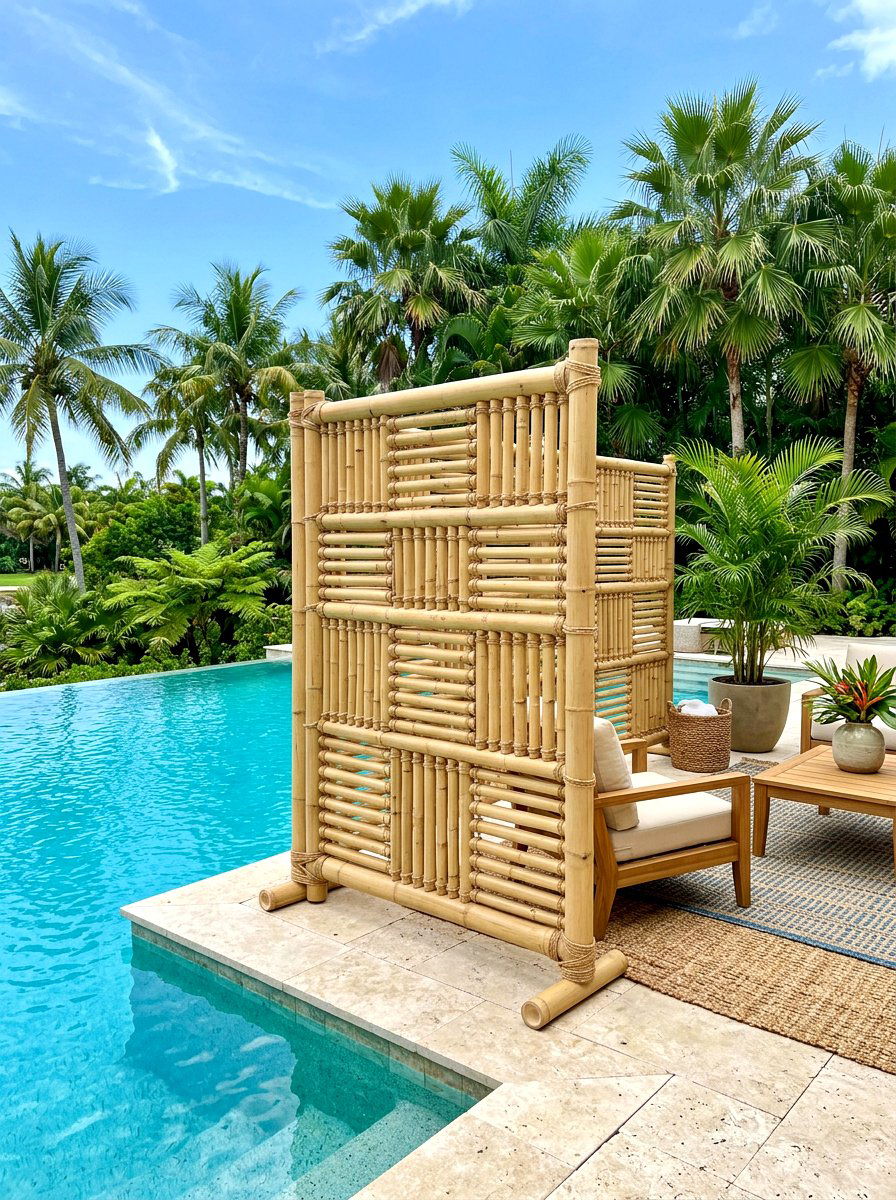 Outdoor Bamboo Divider - 30 freestanding privacy panel ideas