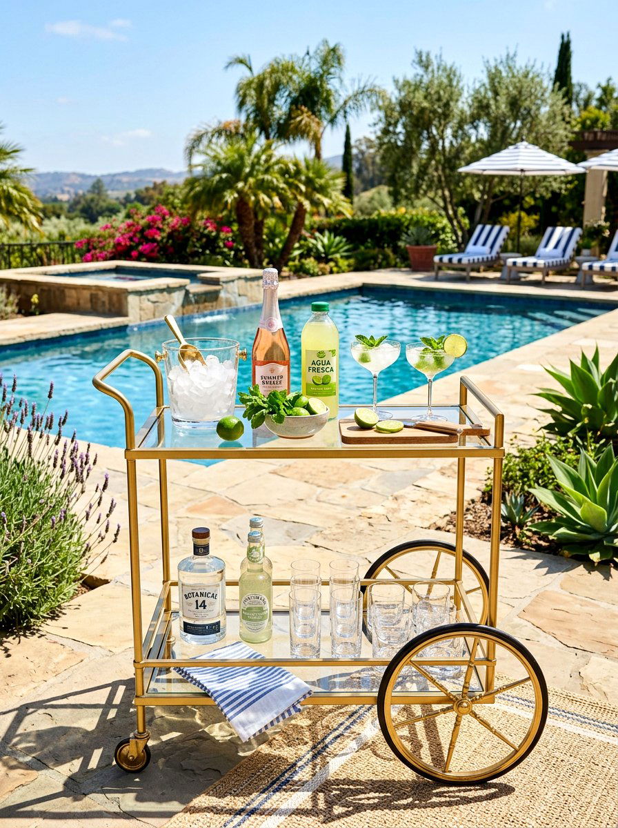Outdoor Bar Cart - 30 patio dinner party ideas