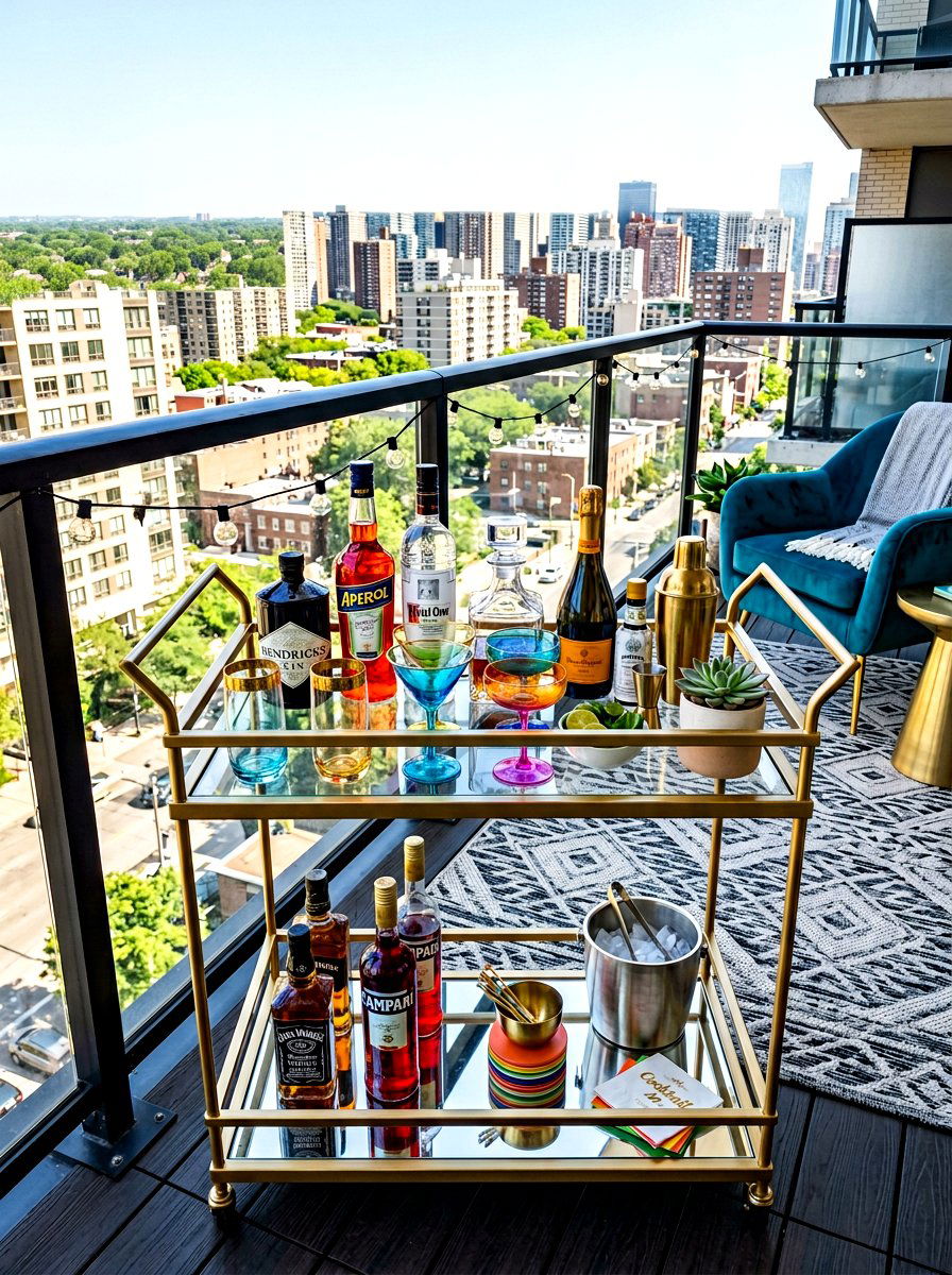Outdoor Bar Cart - 30 small space outdoor furniture ideas