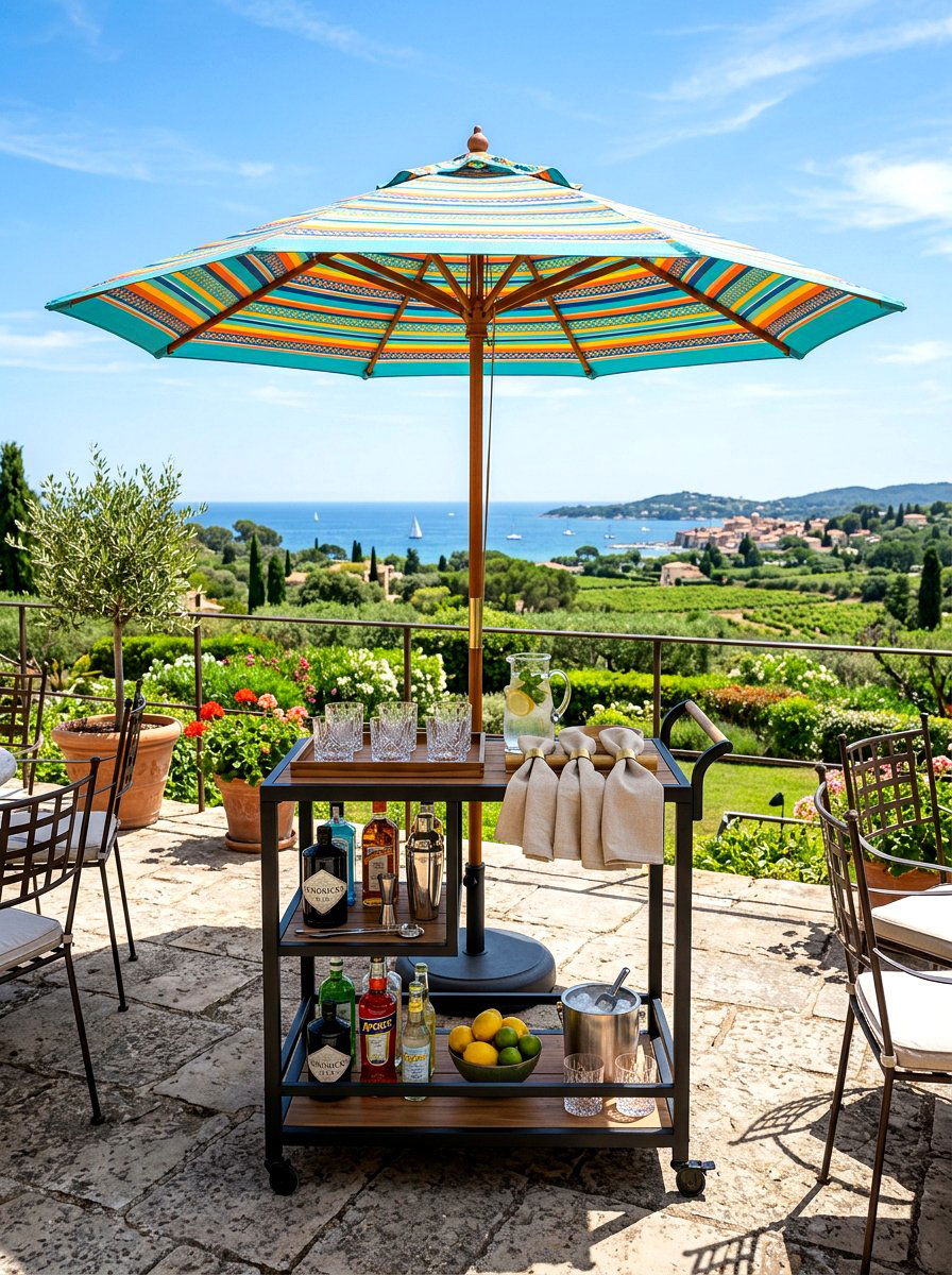 Outdoor Bar Cart - 30 champagne cart decor ideas