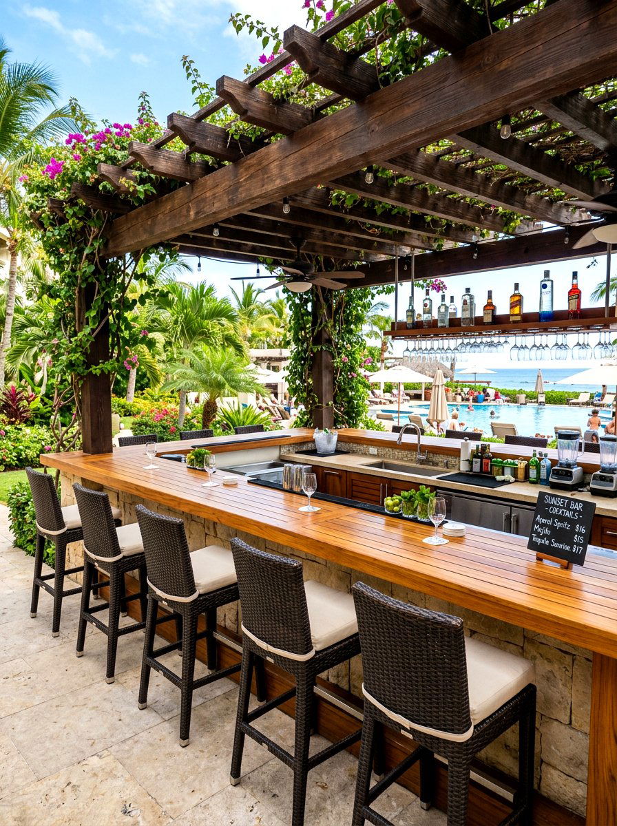 Outdoor Bar Counter - 30 family backyard ideas