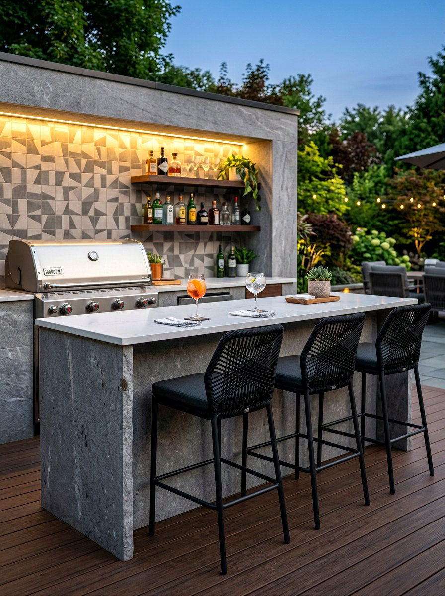Outdoor Bar Counter Seating - 30 resort patio lounge ideas