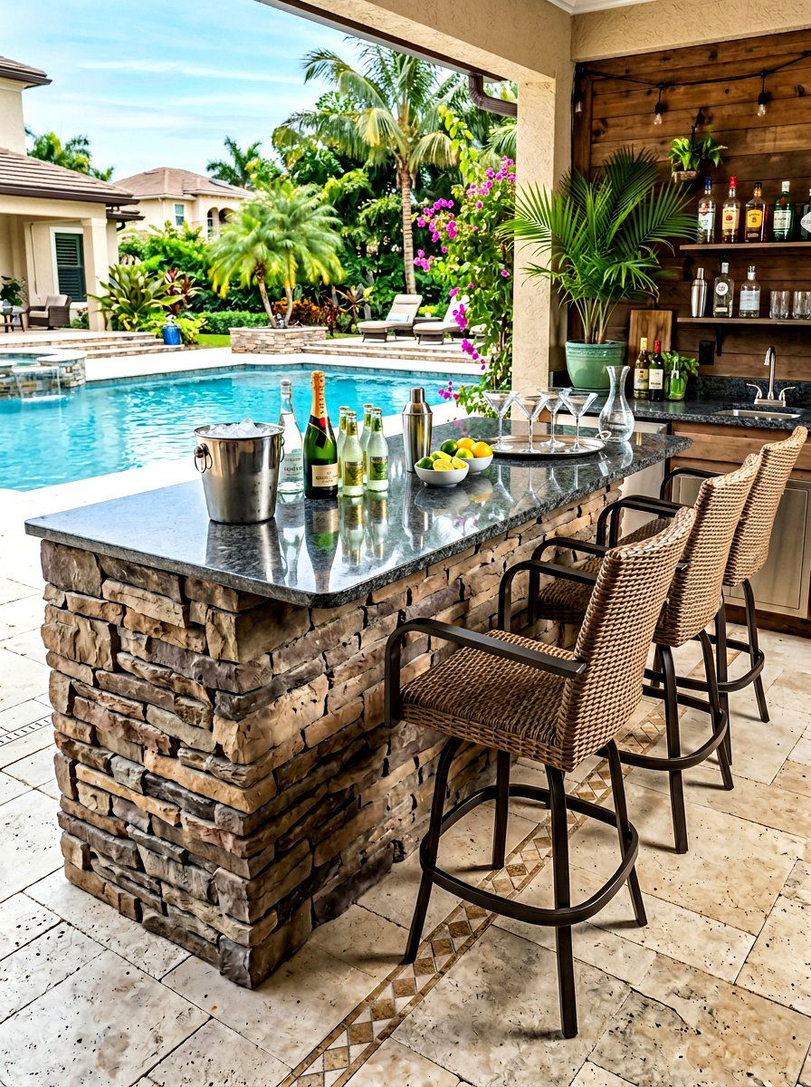 Outdoor Bar Height Counter - 30 patio decorating ideas