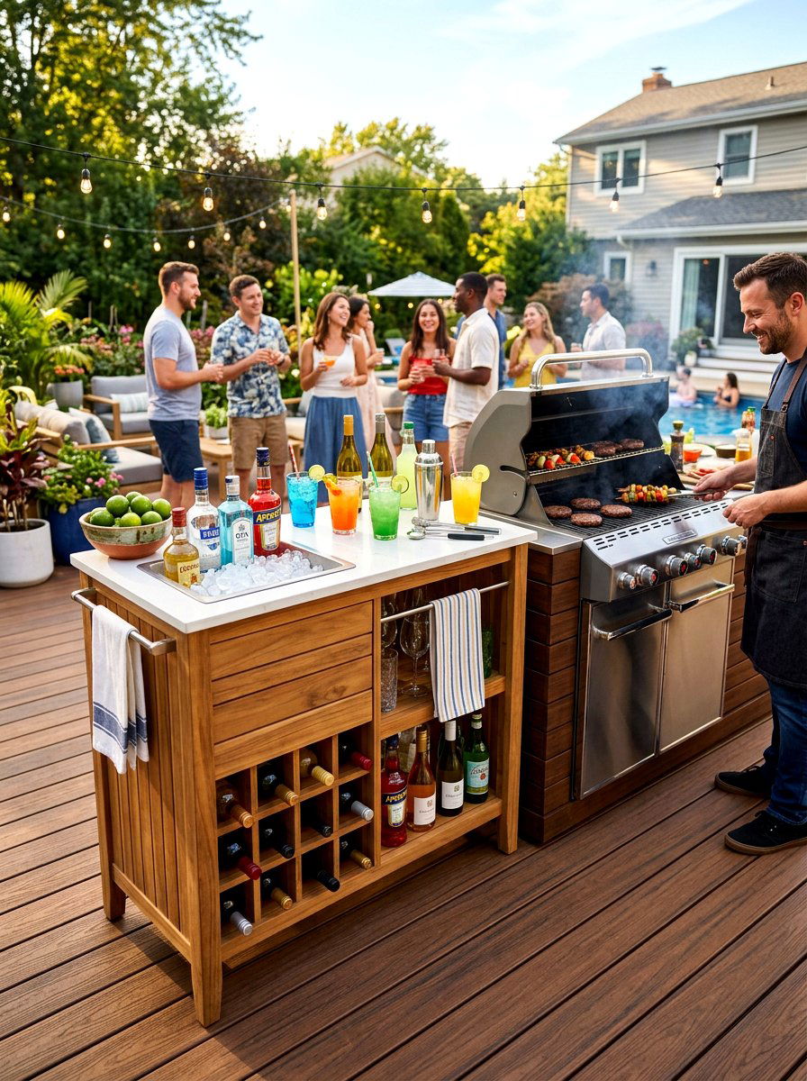 Outdoor Bar Station - 30 outdoor buffet cabinet ideas