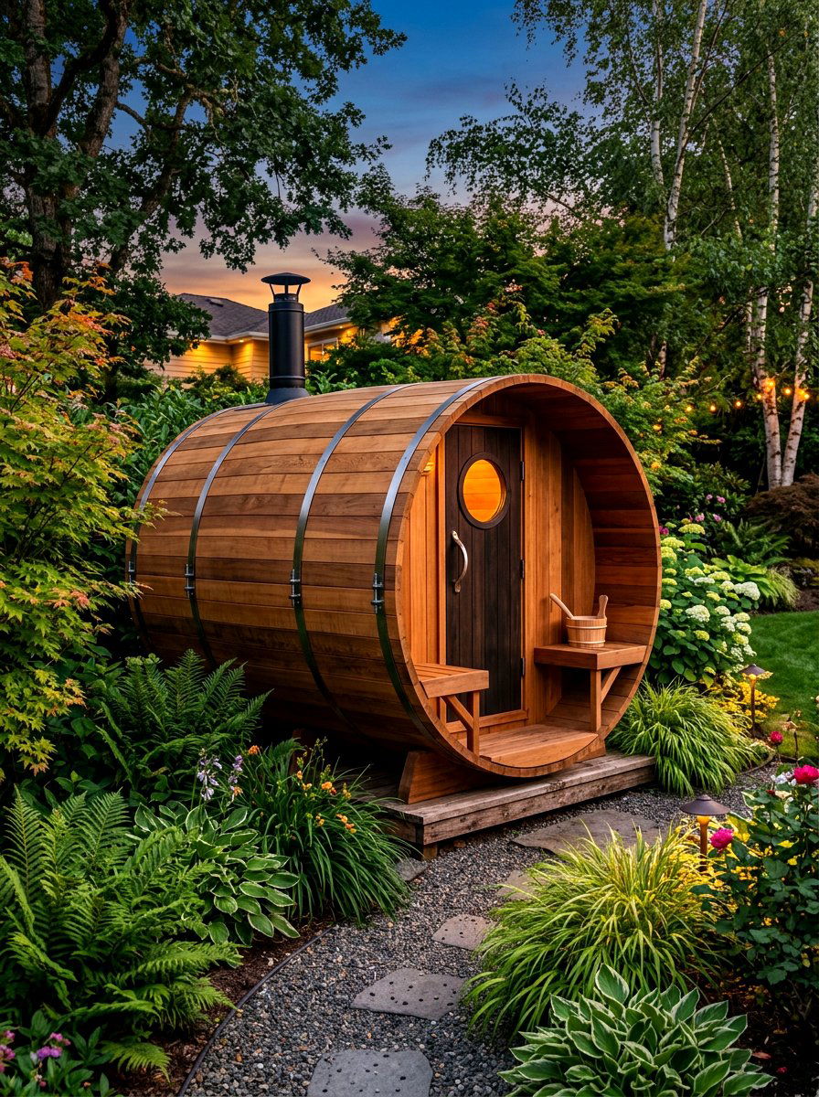 Outdoor Barrel Sauna - 30 sauna room ideas