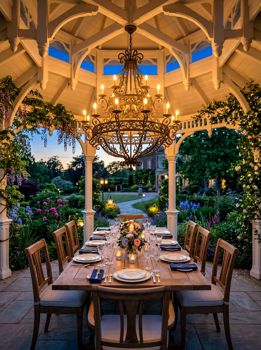 Outdoor Chandelier Gazebo - 30 gazebo lighting ideas