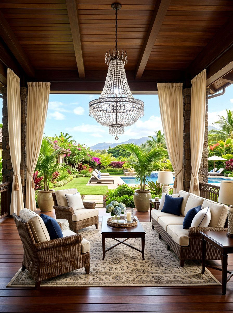 Outdoor Chandelier - 30 porch lighting ideas