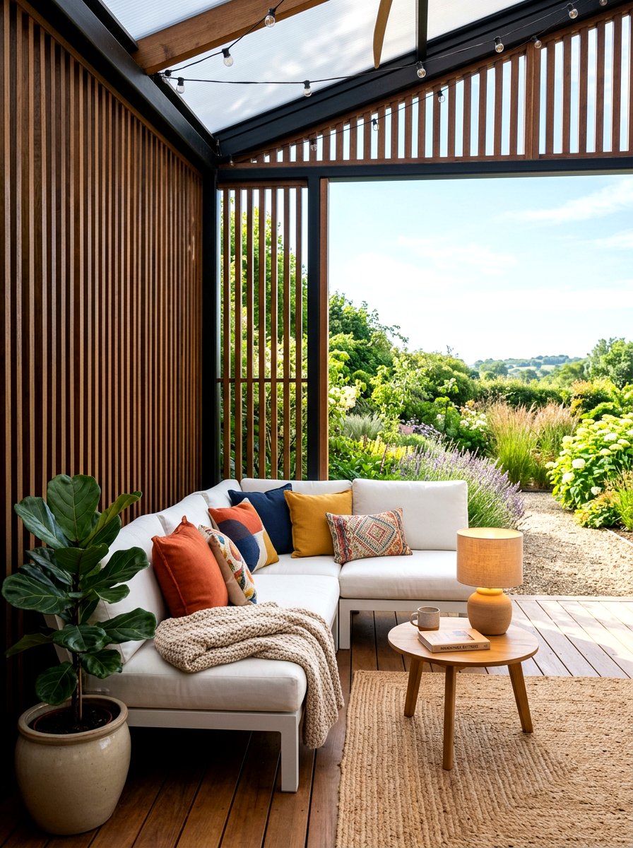 Outdoor Corner Nook - 30 pavilion seating arrangement ideas