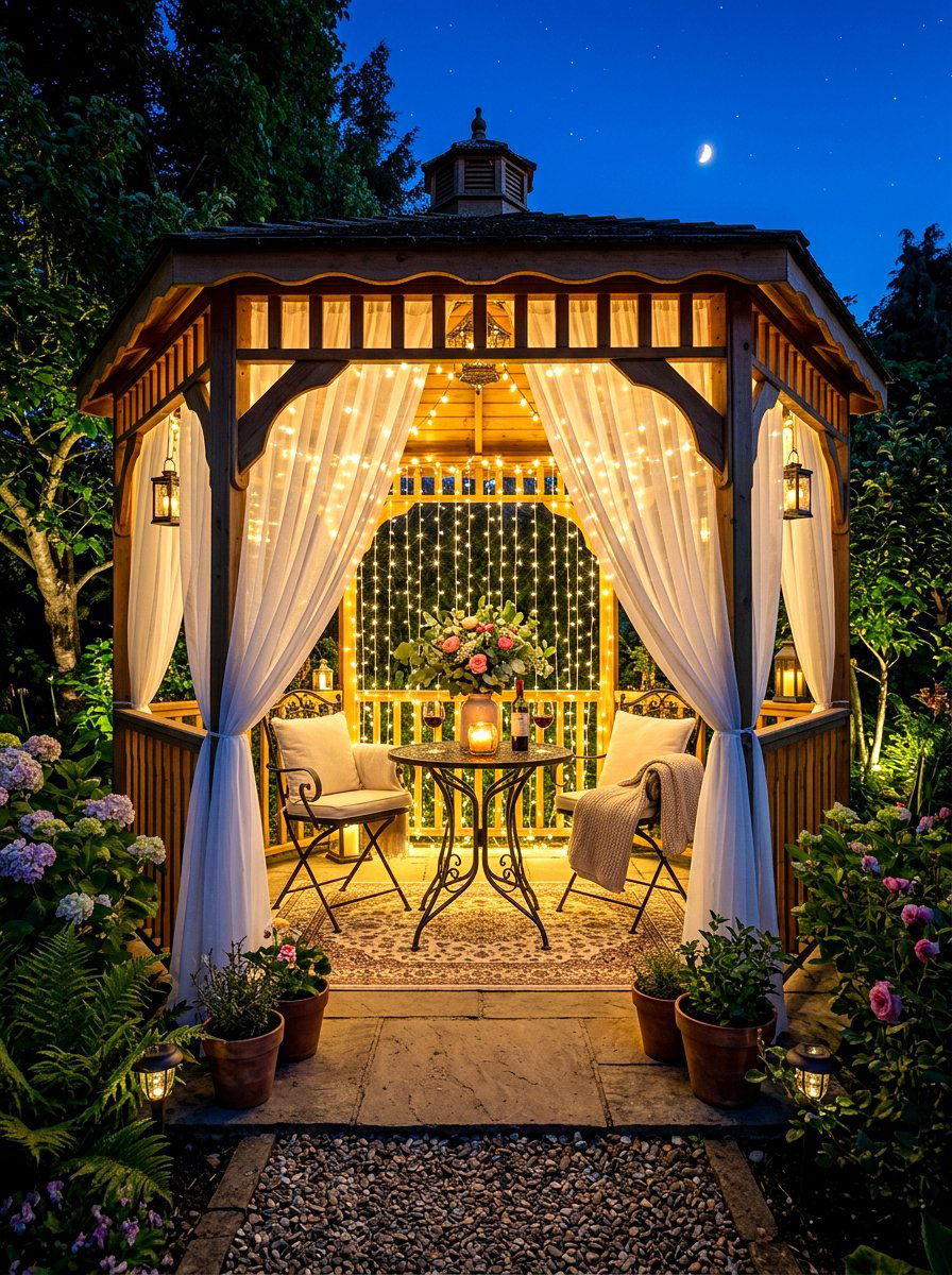 Outdoor Curtain Light - 30 cozy outdoor lighting ideas
