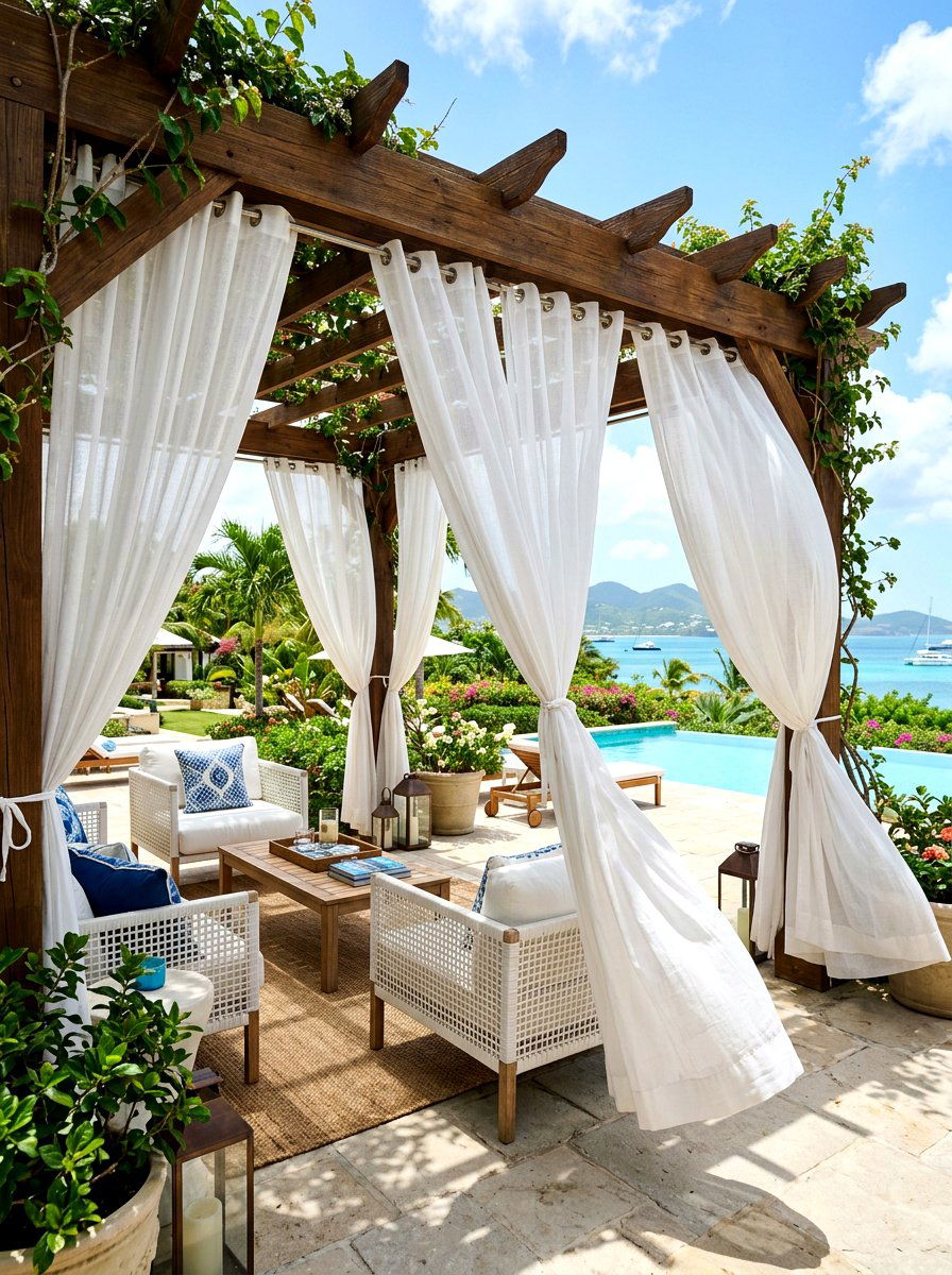 Outdoor Curtain Panels - 30 budget patio ideas