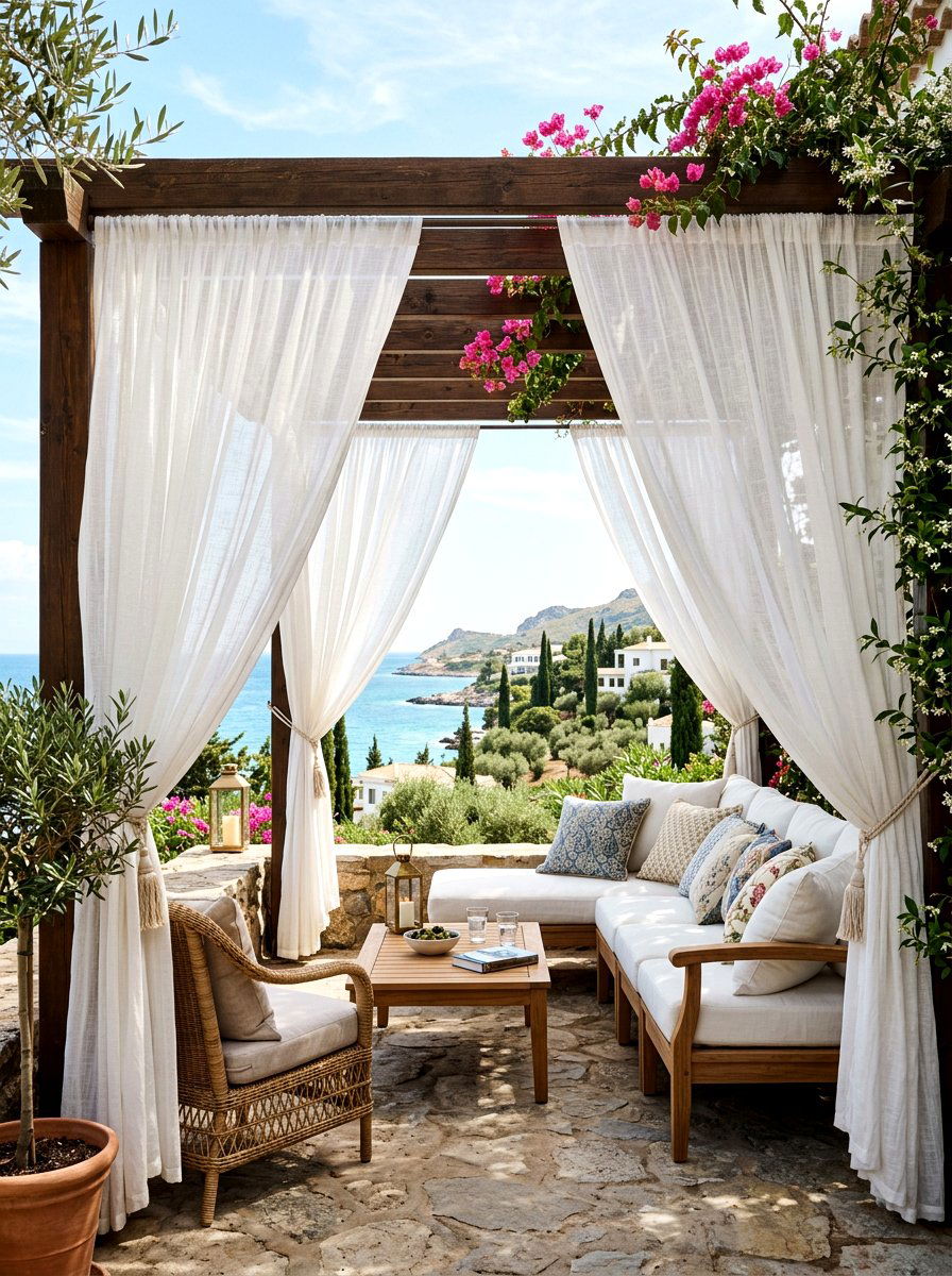 Outdoor Curtain Privacy Screen - 30 budget outdoor furniture ideas