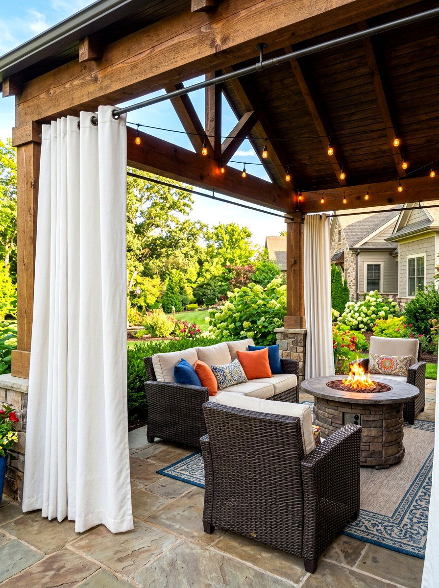 Outdoor Curtain Rod - 30 curtain rod styling ideas