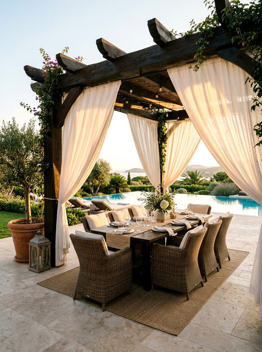 Outdoor Curtains - 30 patio privacy ideas