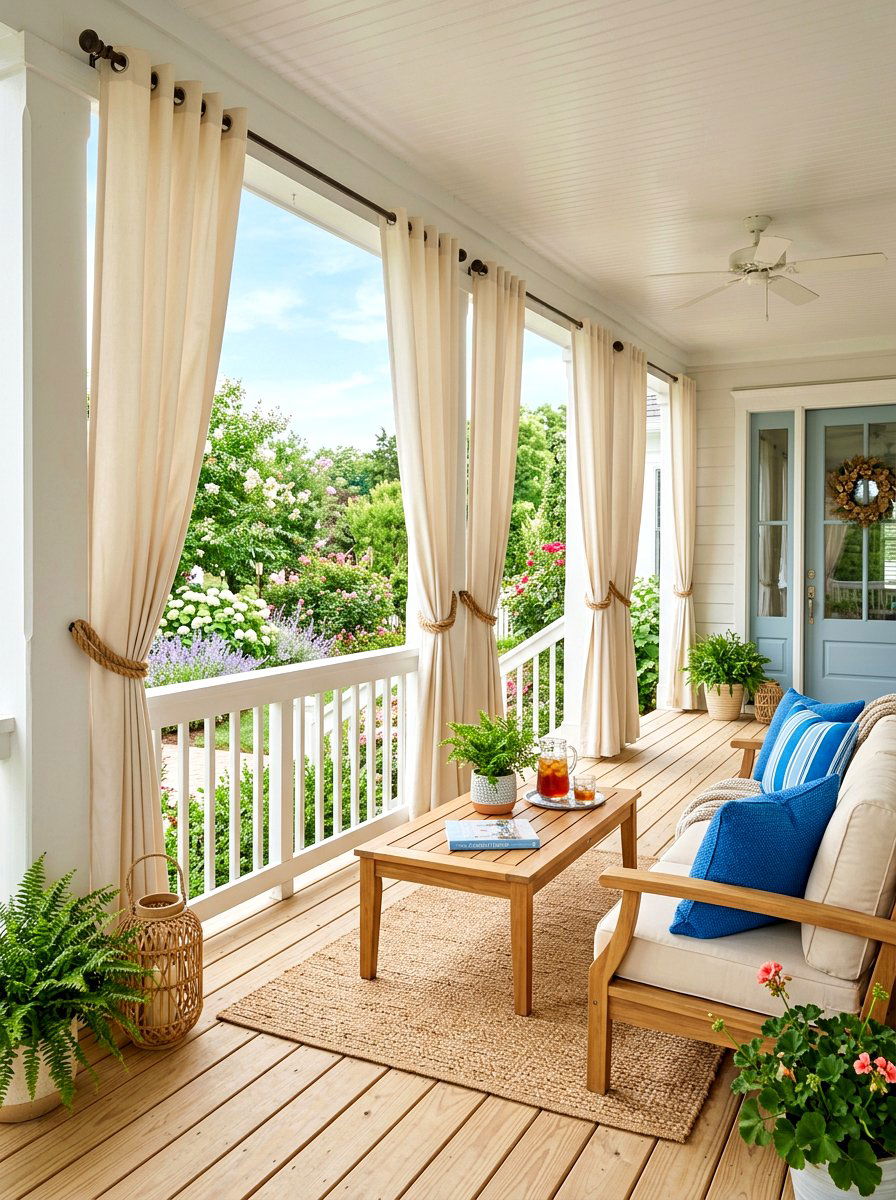 Outdoor Curtains For Porch - 30 front porch privacy ideas