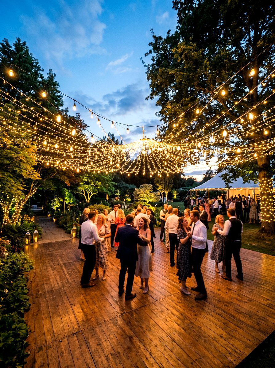 Outdoor Dance Floor Lighting - 30 backyard wedding decor ideas