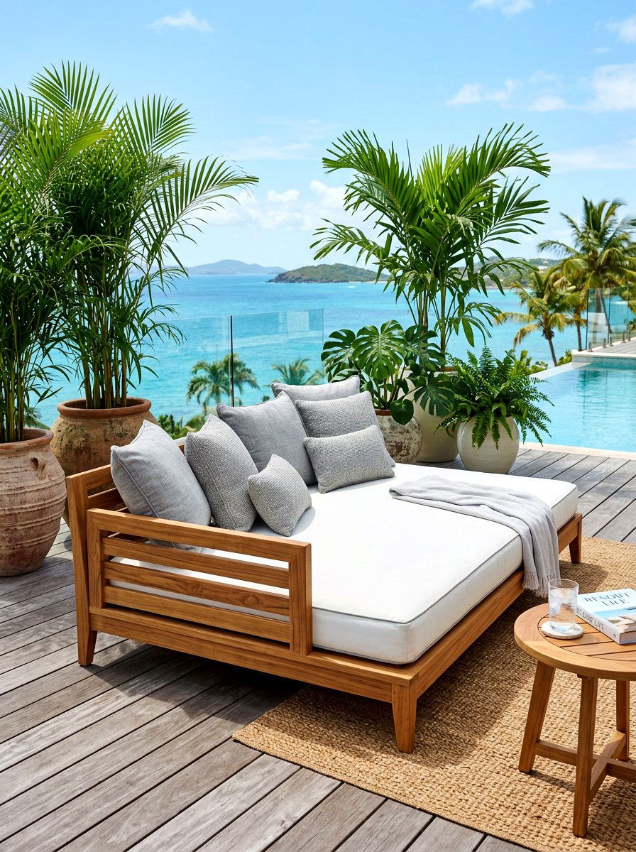 Outdoor Daybed Bench - 30 garden reading bench ideas