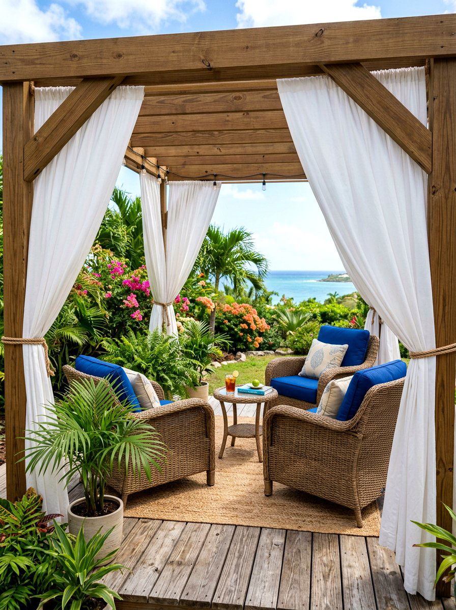 Outdoor Deck Privacy Curtains - 30 deck makeover ideas