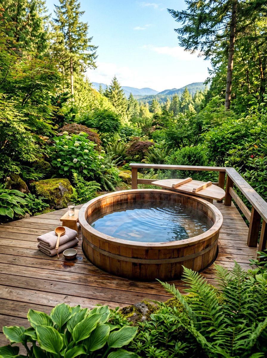 Outdoor Deck Soaking Tub - 30 soaking tub ideas